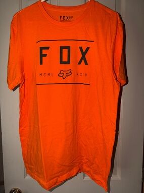 Fox Orange Short Sleeve Tee with Black Logo